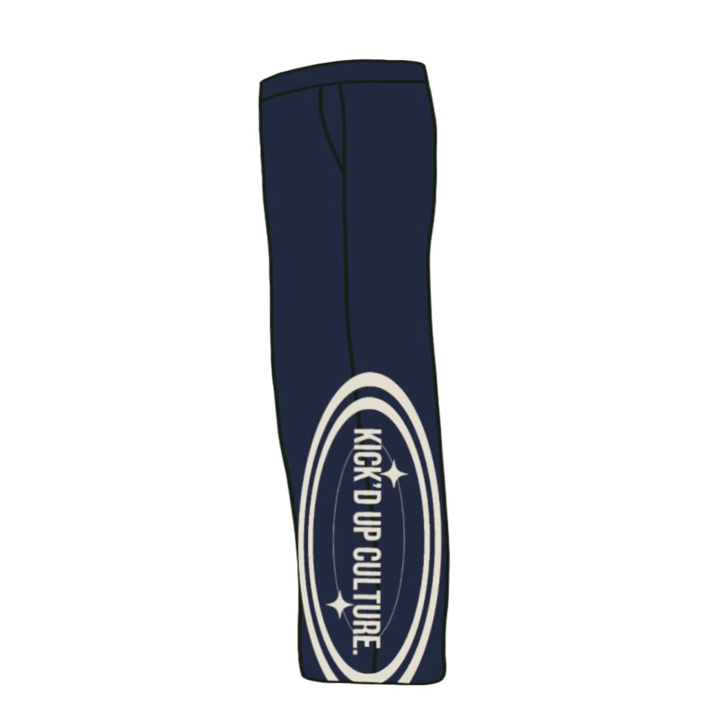 Chain Stitch Sweatpants - Navy Blue