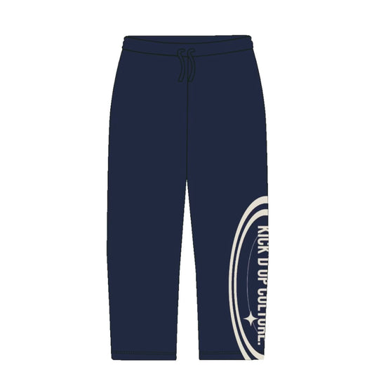 Chain Stitch Sweatpants - Navy Blue