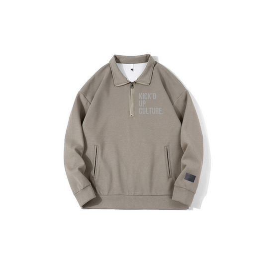 Reflective Quarter Zip - Stone